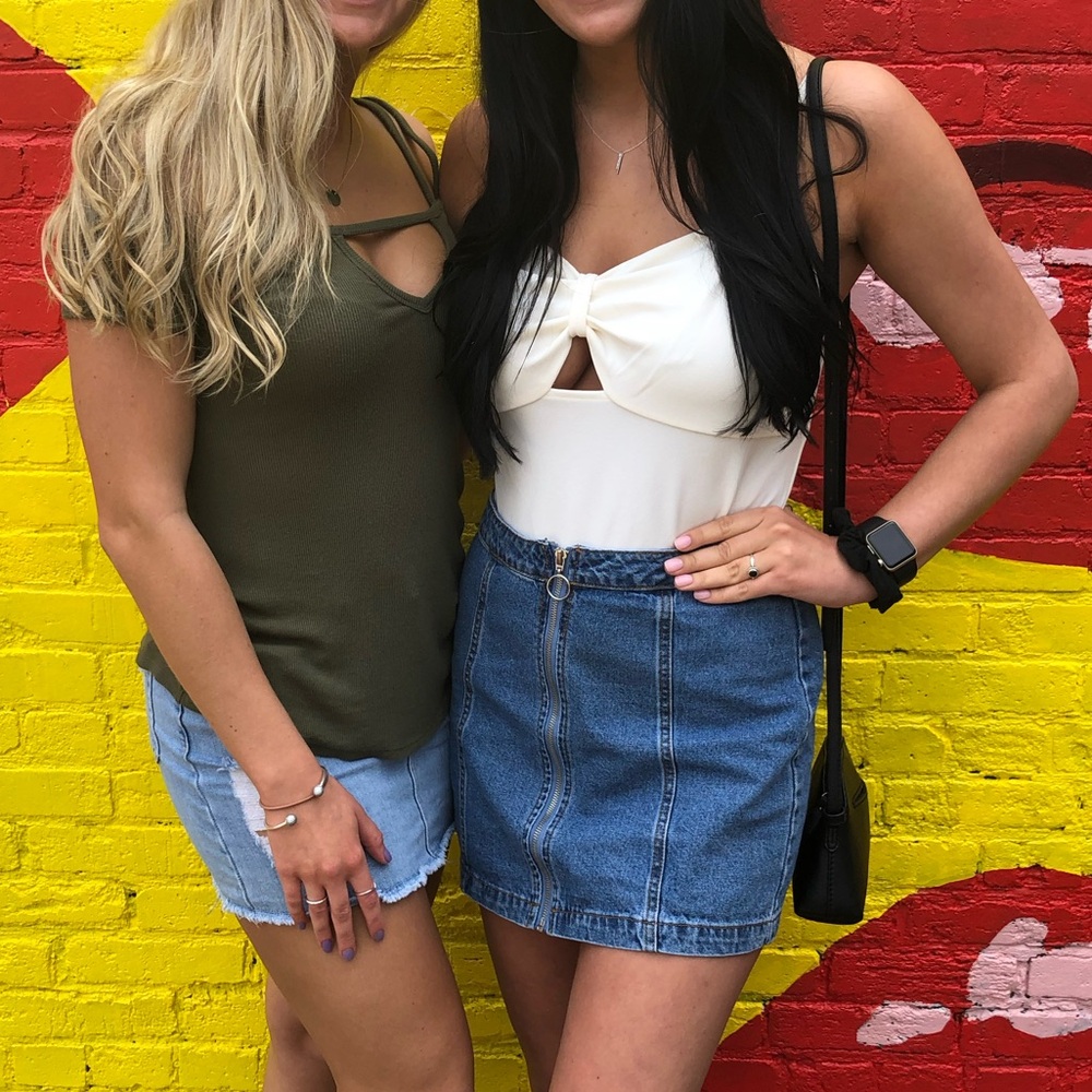 Cream cut out bodysuit
